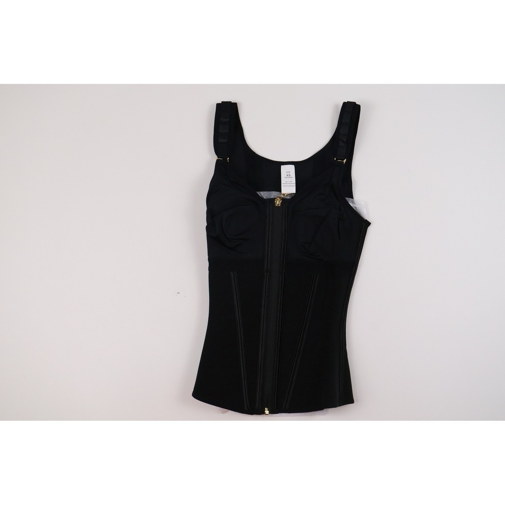 Shapshe Shapewear Vest Zipper Tummy Control Black Solid XS NEW